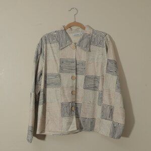 *SOLD* Units Square Embroidered Button Up Boxy Shirt (XL)